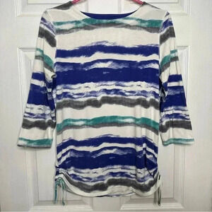 FDJ Shirt Boat Neck White / Blue  Size Medium